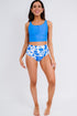 Square Neck Sleeveless Print Tankini Set